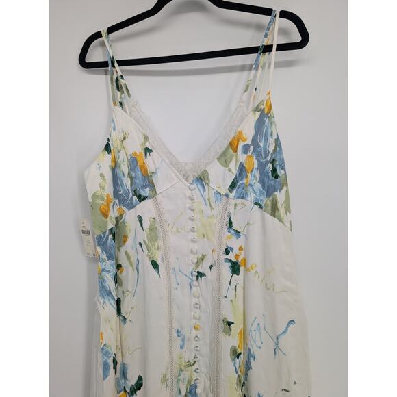 NWT By Anthropologie Lace Button-Front Slip Dress Size 16P Petites Ivory #ND455 - Picture 8 of 13